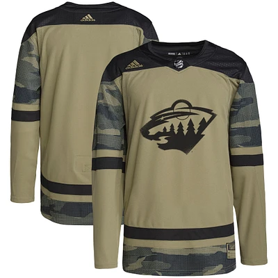 Men's adidas Camo Minnesota Wild Military Appreciation Team Authentic Practice Jersey