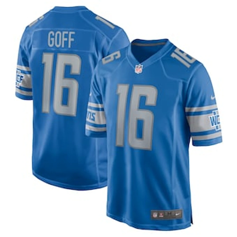 Men's Nike Jared Goff Blue Detroit Lions Game Jersey