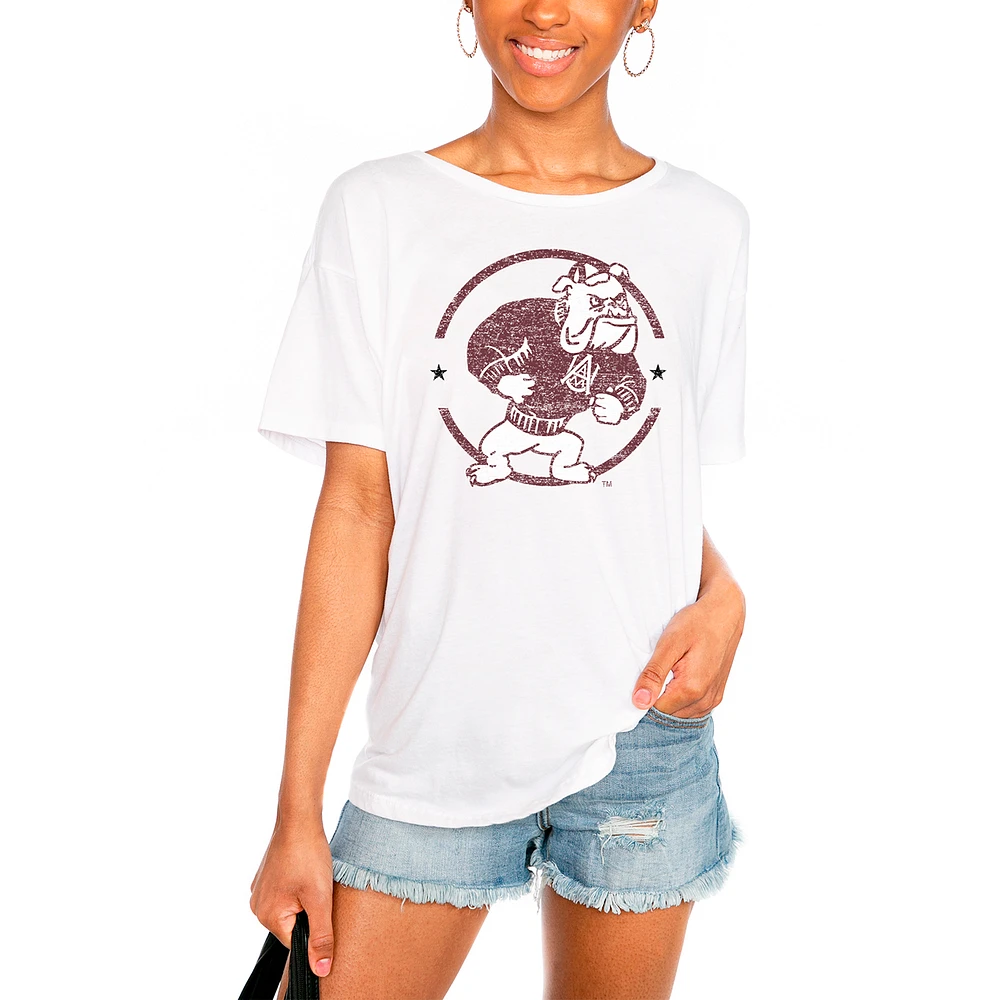 Women's White Alabama A&M Bulldogs End Zone Easy T-Shirt