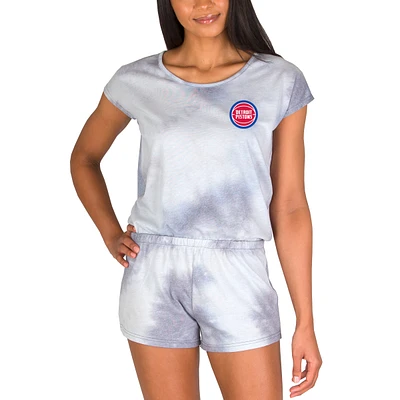 Women's Concepts Sport Gray Detroit Pistons Marina Sleep Romper