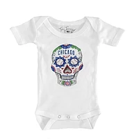 Infant Tiny Turnip White Chicago Cubs Sugar Skull Bodysuit