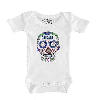 Infant Tiny Turnip White Chicago Cubs Sugar Skull Bodysuit