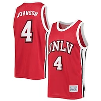 Men's Original Retro Brand Larry Johnson Red UNLV Rebels Commemorative Classic Basketball Jersey