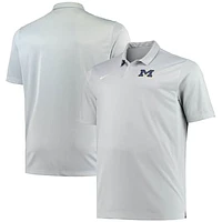 Men's Nike Heathered Gray Michigan Wolverines Big & Tall Performance Polo