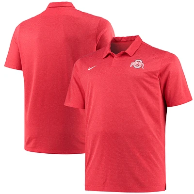 Men's Nike Heathered Scarlet Ohio State Buckeyes Big & Tall Performance Polo