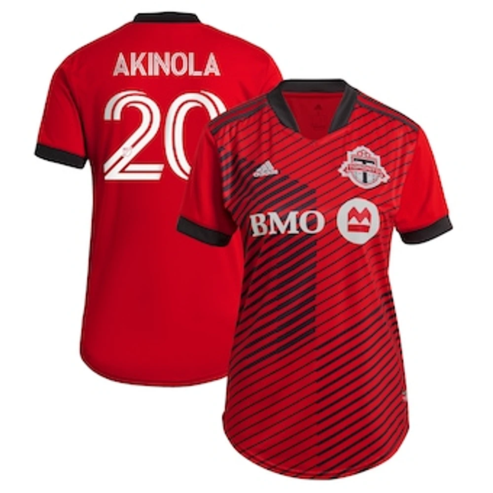 Women's adidas Ayo Akinola Red Toronto FC 2021 A41 - Replica Player Jersey