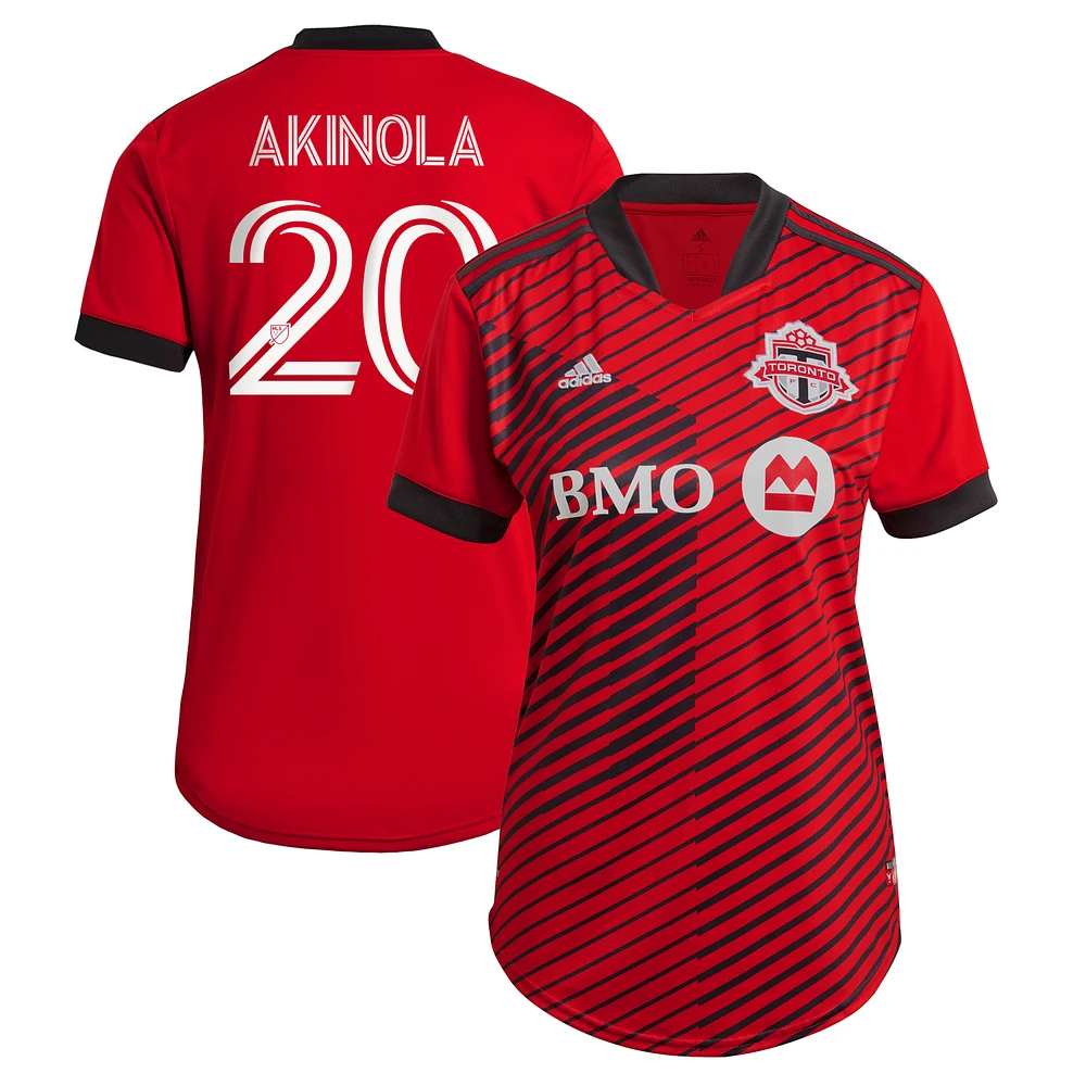 Women's adidas Ayo Akinola Red Toronto FC 2021 A41 - Replica Player Jersey