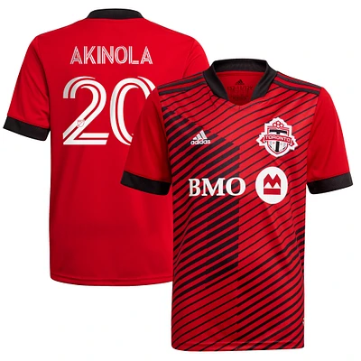 Youth adidas Ayo Akinola Red Toronto FC 2021 A41 - Replica Player Jersey