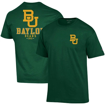 Men's Champion Green Baylor Bears Stack 2-Hit T-Shirt