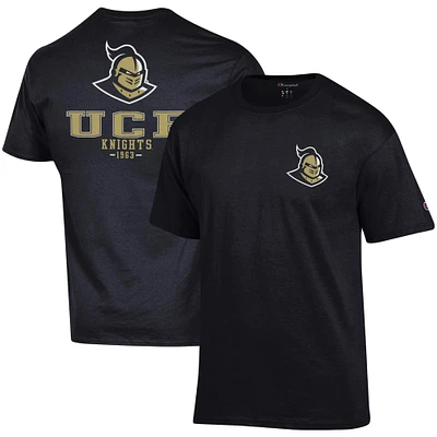 Men's Champion Black UCF Knights Stack 2-Hit T-Shirt