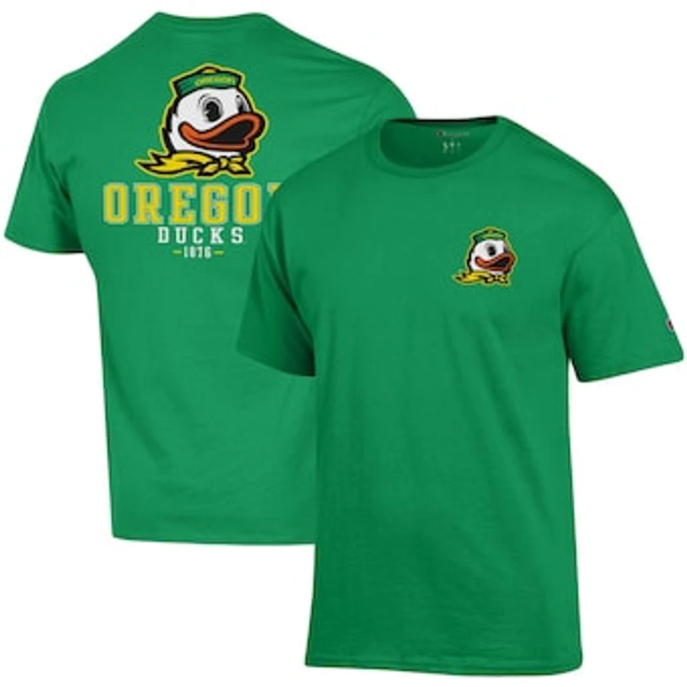 Men's Champion Green Oregon Ducks Stack 2-Hit T-Shirt