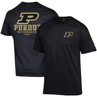 Men's Champion Black Purdue Boilermakers Stack 2-Hit T-Shirt