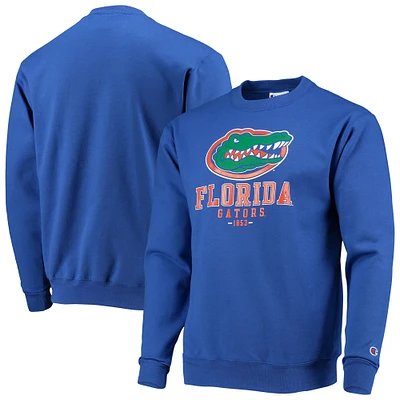 Men's Champion Royal Florida Gators Team Stack Powerblend Pullover Sweatshirt