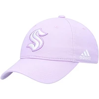 Men's adidas Purple Seattle Kraken 2022 Hockey Fights Cancer Slouch Adjustable Hat