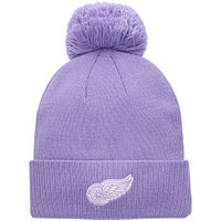 Men's adidas Purple Detroit Red Wings 2021 Hockey Fights Cancer Cuffed Knit Hat with Pom