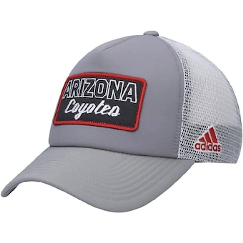 Men's adidas Gray/White Arizona Coyotes Locker Room Foam Trucker Snapback Hat