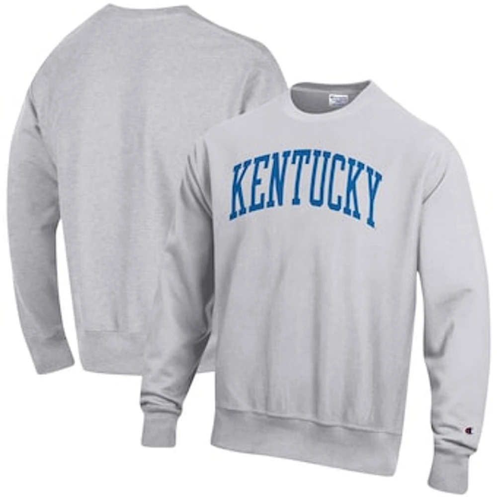 Men's Champion Heathered Gray Kentucky Wildcats Arch Reverse Weave Pullover Sweatshirt