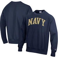 Men's Champion Navy Midshipmen Arch Reverse Weave Pullover Sweatshirt