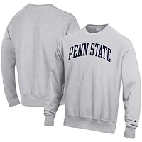 Men's Champion Heathered Gray Penn State Nittany Lions Arch Reverse Weave Pullover Sweatshirt