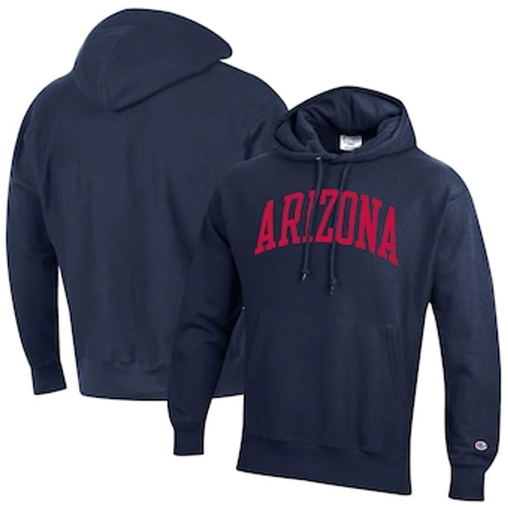 Men's Champion Navy Arizona Wildcats Team Arch Reverse Weave Pullover Hoodie