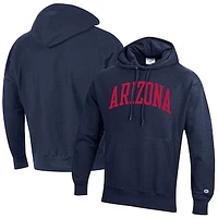 Men's Champion Navy Arizona Wildcats Team Arch Reverse Weave Pullover Hoodie