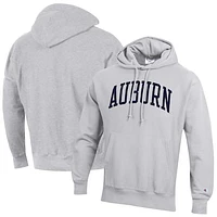 Men's Champion Heathered Gray Auburn Tigers Team Arch Reverse Weave Pullover Hoodie