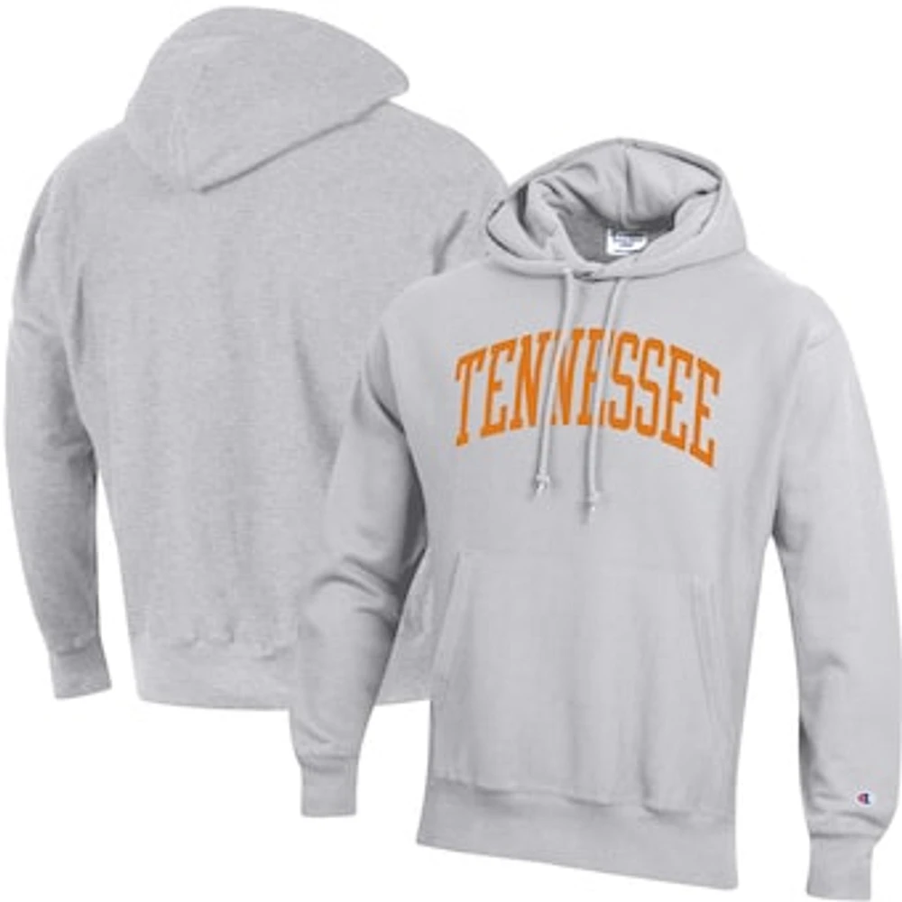 Men's Champion Heathered Gray Tennessee Volunteers Team Arch Reverse Weave Pullover Hoodie