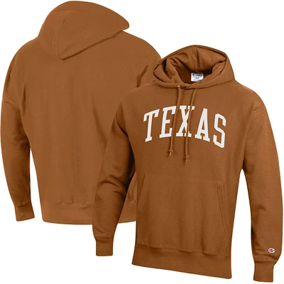 Men's Champion Texas Orange Longhorns Team Arch Reverse Weave Pullover Hoodie