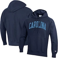 Men's Champion Navy North Carolina Tar Heels Team Arch Reverse Weave Pullover Hoodie