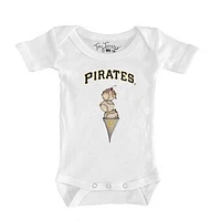 Infant Tiny Turnip White Pittsburgh Pirates Triple Scoop Bodysuit