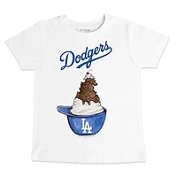 Infant Tiny Turnip White Los Angeles Dodgers Sundae Helmet T-Shirt