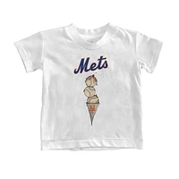 Infant Tiny Turnip White New York Mets Triple Scoop T-Shirt