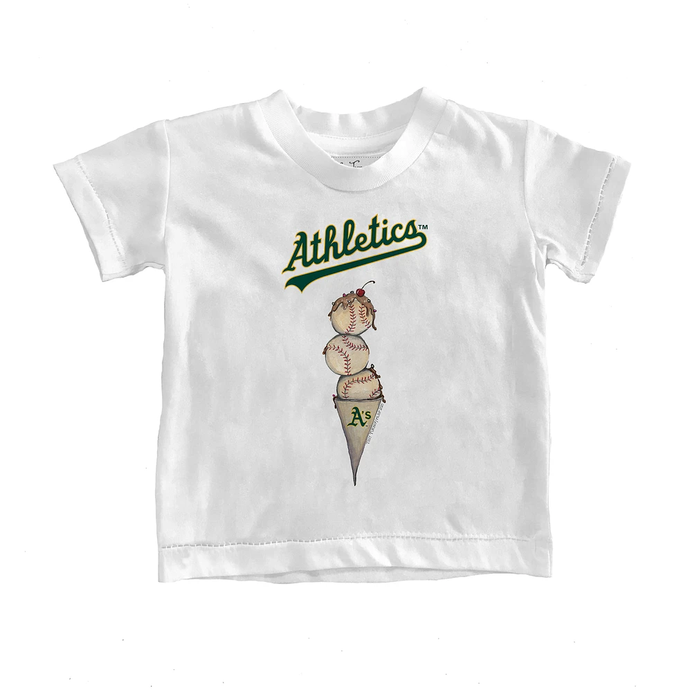 Infant Tiny Turnip White Athletics Triple Scoop T-Shirt