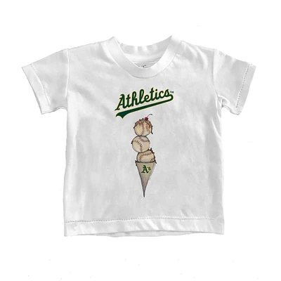 Infant Tiny Turnip White Athletics Triple Scoop T-Shirt