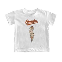 Infant Tiny Turnip White Baltimore Orioles Triple Scoop T-Shirt