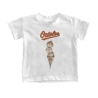 Infant Tiny Turnip White Baltimore Orioles Triple Scoop T-Shirt