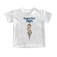 Toddler Tiny Turnip White Tampa Bay Rays Triple Scoop T-Shirt