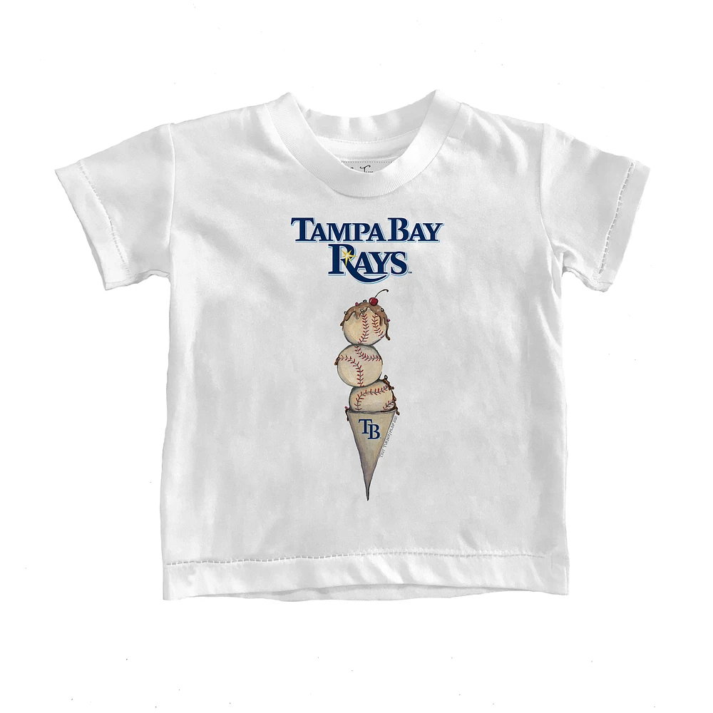 Toddler Tiny Turnip White Tampa Bay Rays Triple Scoop T-Shirt