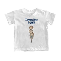 Toddler Tiny Turnip White Tampa Bay Rays Triple Scoop T-Shirt