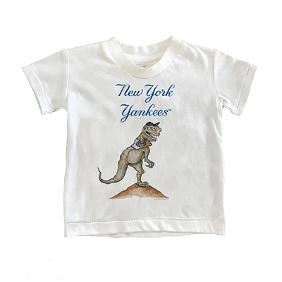 Toddler Tiny Turnip White New York Yankees TT Rex T-Shirt