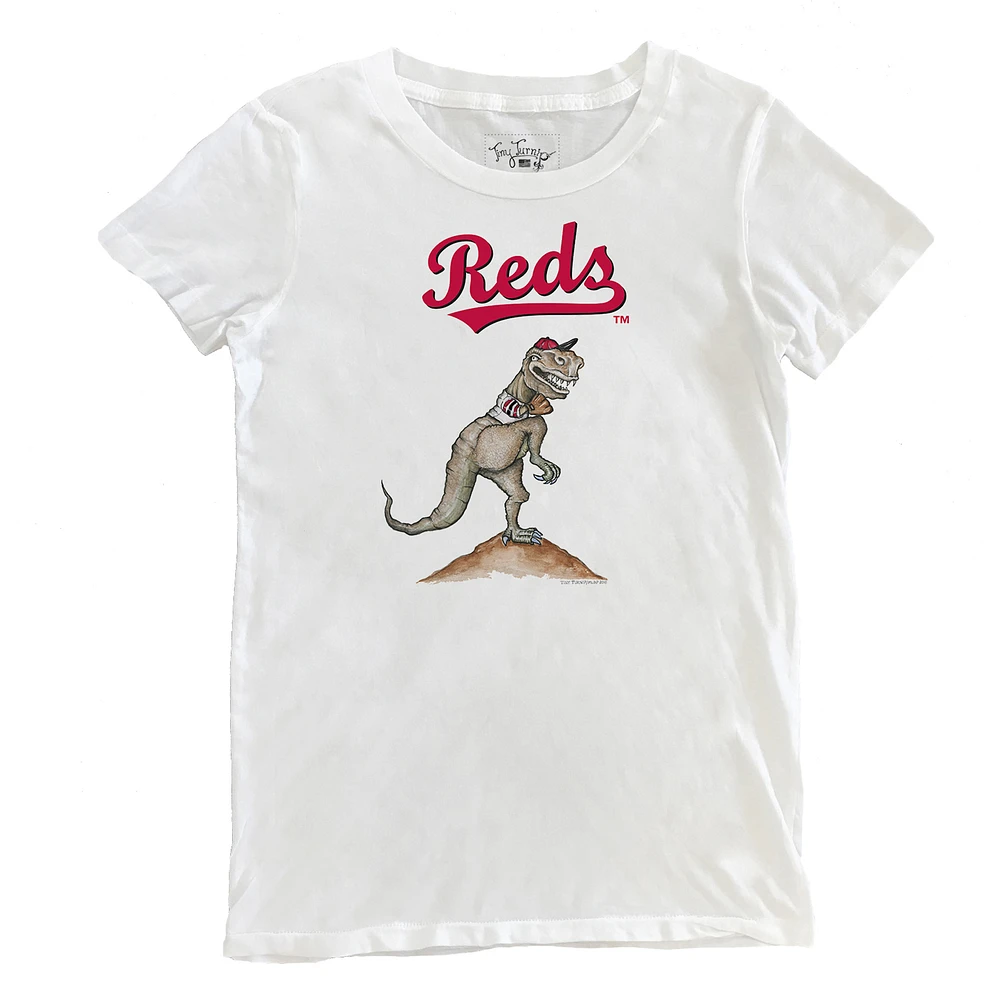 Women's Tiny Turnip White Cincinnati Reds TT Rex T-Shirt