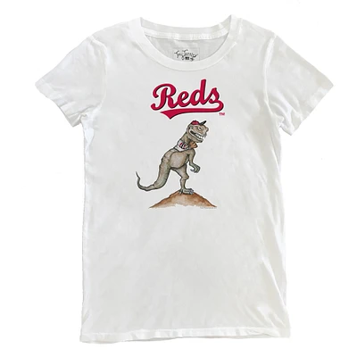 Women's Tiny Turnip White Cincinnati Reds TT Rex T-Shirt