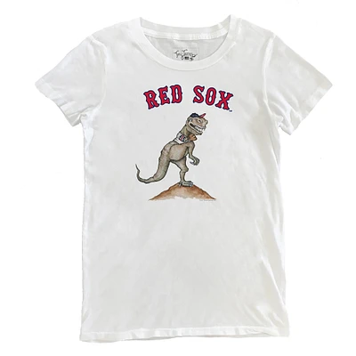 Women's Tiny Turnip White Boston Red Sox TT Rex T-Shirt