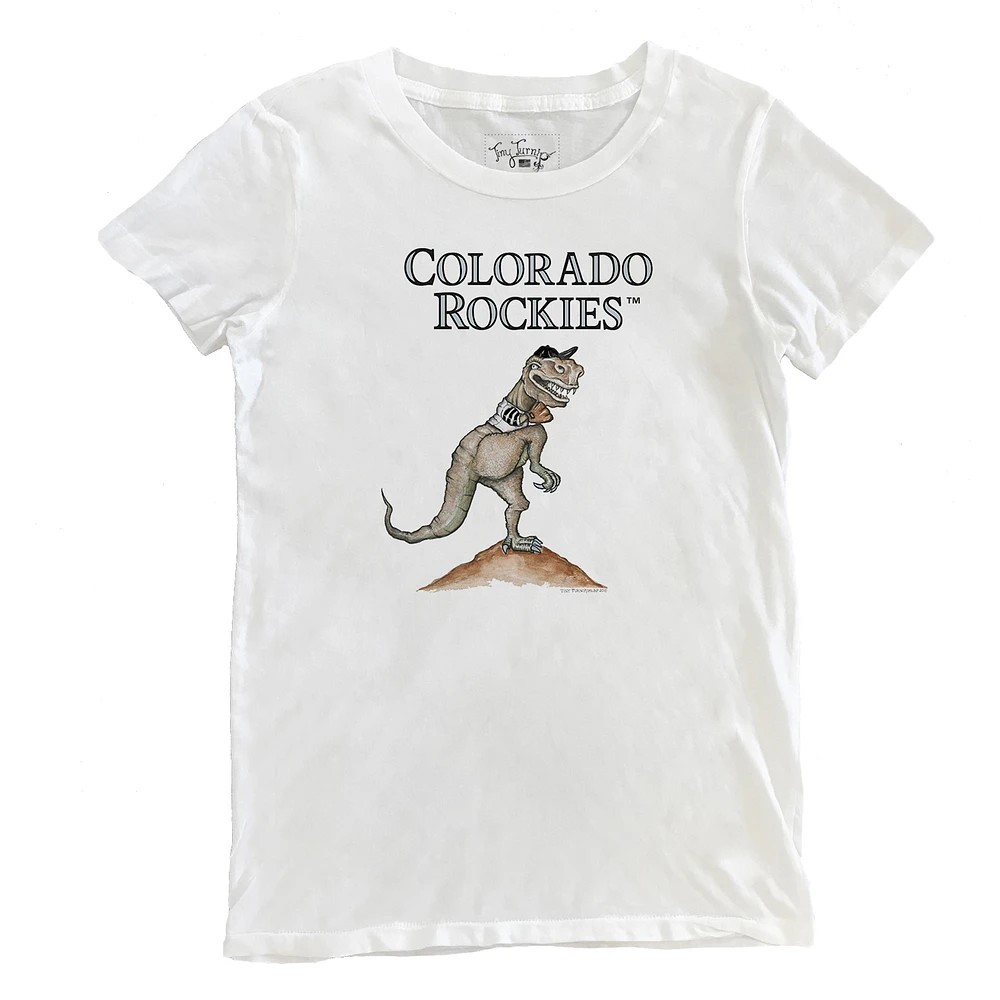 Women's Tiny Turnip White Colorado Rockies TT Rex T-Shirt