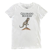 Women's Tiny Turnip White Colorado Rockies TT Rex T-Shirt
