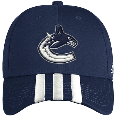 Men's adidas Navy Vancouver Canucks Three Stripe - Adjustable Hat