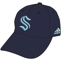 Men's adidas Deep Sea Blue Seattle Kraken Washed Cotton - Flex Hat