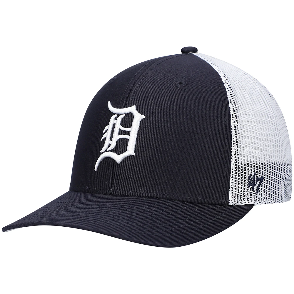 Men's '47 Navy/White Detroit Tigers Primary Logo Trucker Snapback Hat