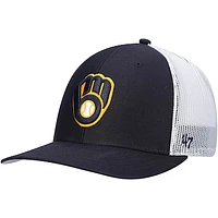 Men's '47 Navy/White Milwaukee Brewers Primary Logo Trucker Snapback Hat