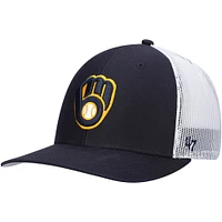 Men's '47 Navy/White Milwaukee Brewers Primary Logo Trucker Snapback Hat